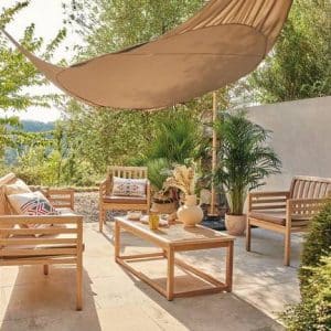 Salon de jardin bois 5 personnes
