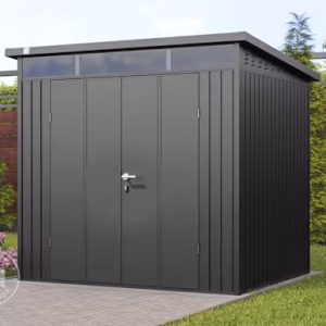 Abri de jardin 210 x 180 cm - Gris métallisé