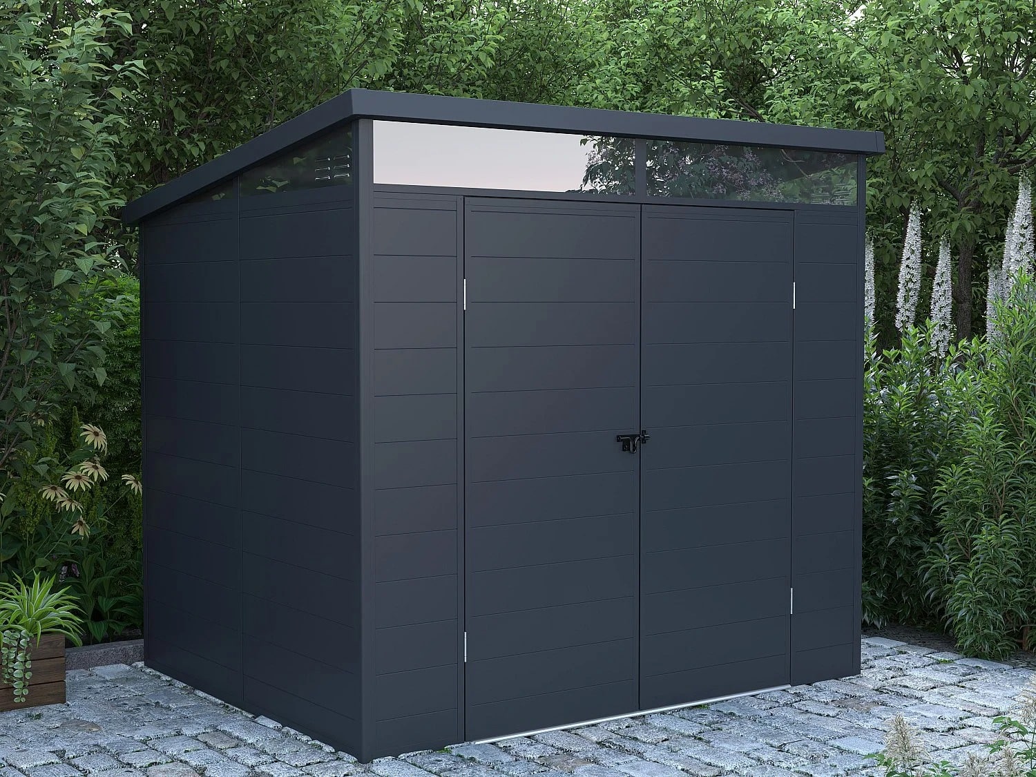 Minaro abri résine gris anthracite avec plancher