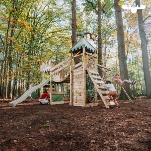 Aire de jeux bois Fatmoose RiverRun Royal XXL avec toboggan et balançoire