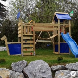 Aire de jeux bateau Wickey StormFlyer avec toboggan et balançoire