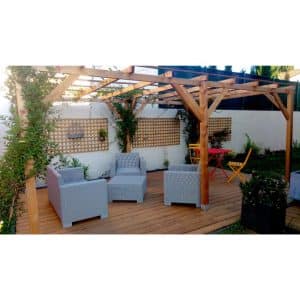 Pergola bois massif 3x5 m – 15 m²